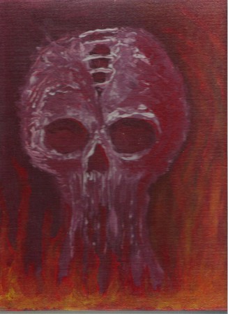 "Skull Triptych 3" Acryl on canvas board 24 x 30 cm