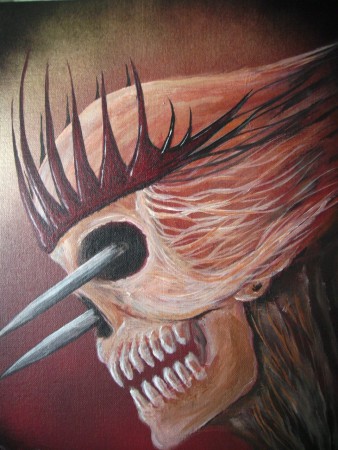 "Piercing Gaze" Acryl on canvas board, 40 x 30 cm